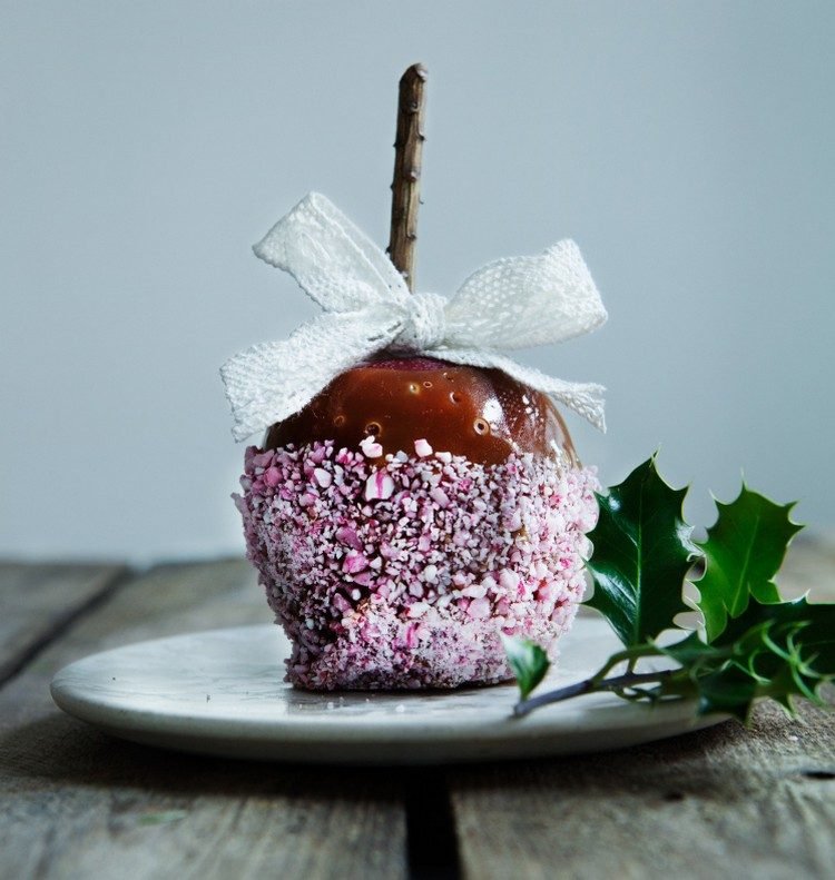 ideias para presentes-natal-faça-você-mesmo-maçãs mergulhadas em caramelo