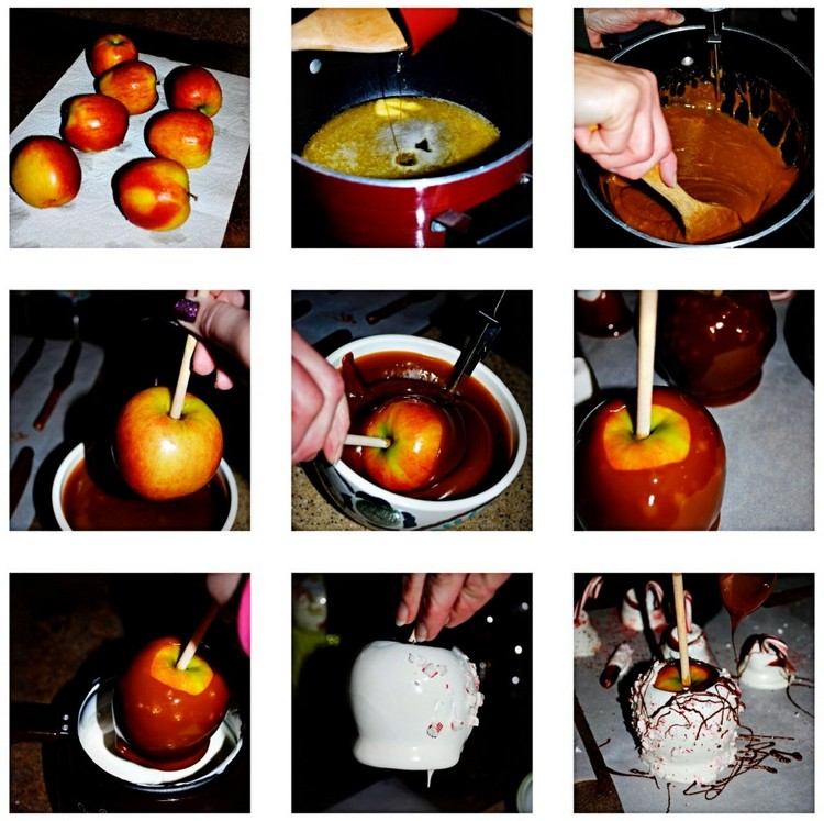 ideias para presentes-natal-faça-você-mesmo-maçãs-mergulhadas em caramelo-instruções