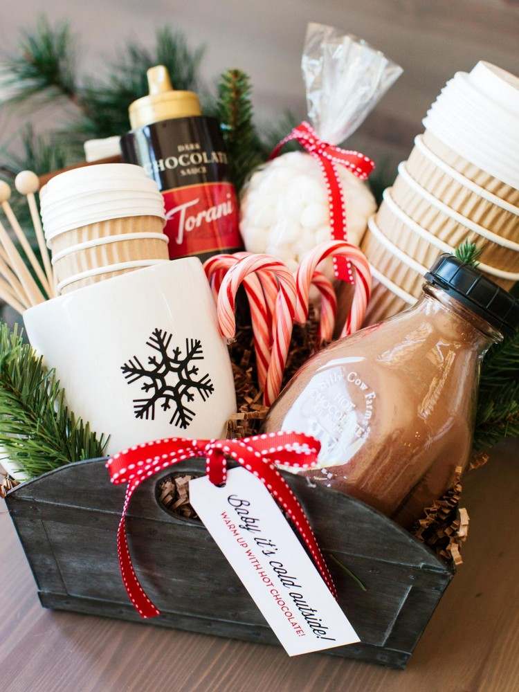 ideias para presentes-natal-faça-você-mesmo-cesta-presentes-bebidas quentes