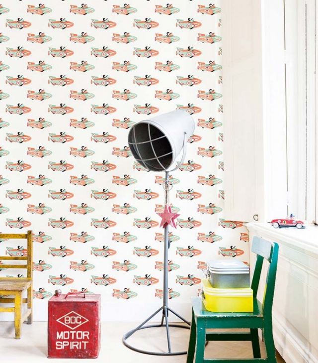 racer pattern wallpaper ideias para sala de jovens
