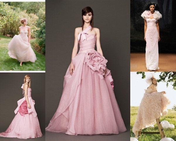 vestidos de noiva clássicos -bride-fashion-pink-light-colors-2014