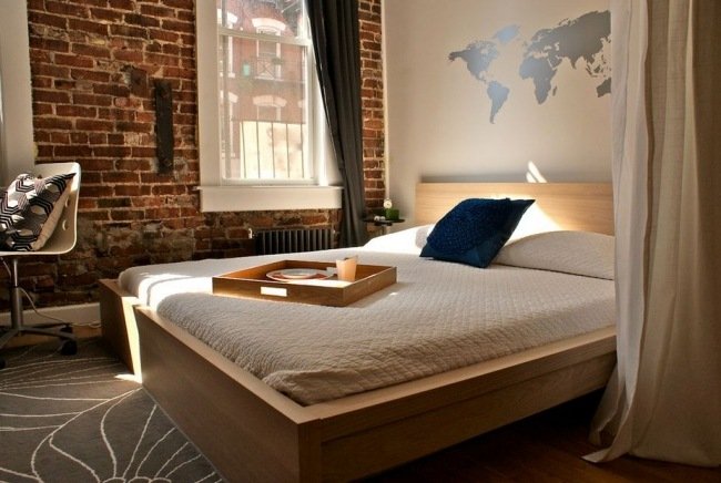 ideias de mapas mundiais de quartos para revestimento de parede de tijolos