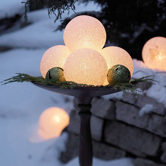 Ideias de iluminação de jardim neve inverno