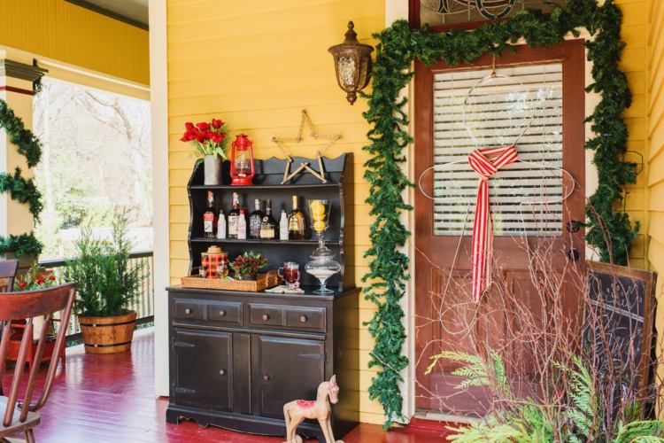 decoração de natal no jardim boneco de gengibre luzes de fadas porta guirlanda