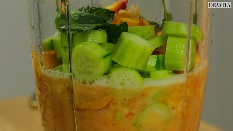 Misturador Detox Smoothie Receita Pepino Menta Pêssego