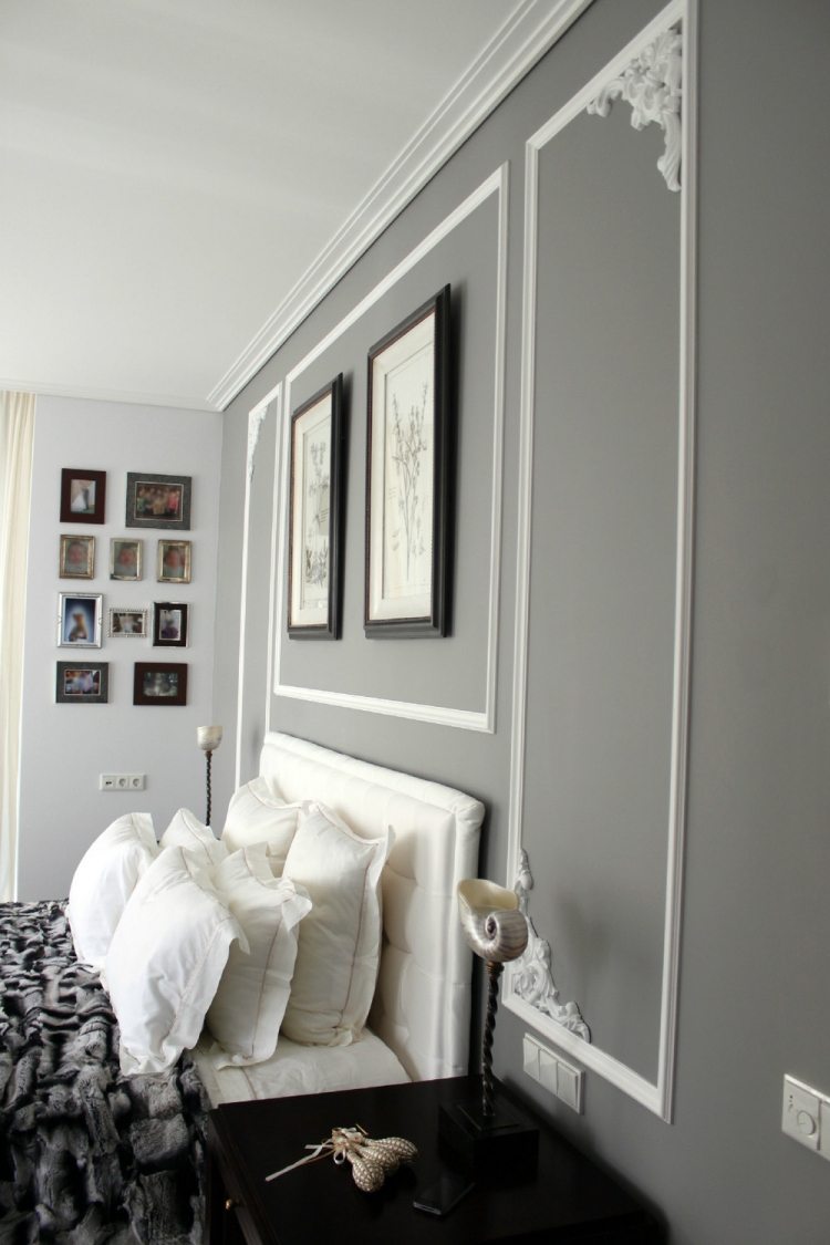 cores-ideias-quarto-cinza-parede-pintura-branco-decorações de estuque
