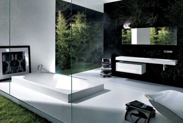 Ideias de design, banheiro, mobiliário moderno, minimalismo, atualizado