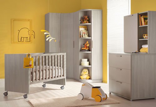 designs de berço limba amarelo cinza para interiores elegantes