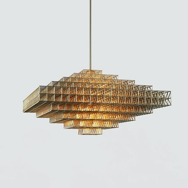 Design-iluminação-incomum-lustre-Gridlock-Philippe-Malouin-Roll- & amp; -Hill