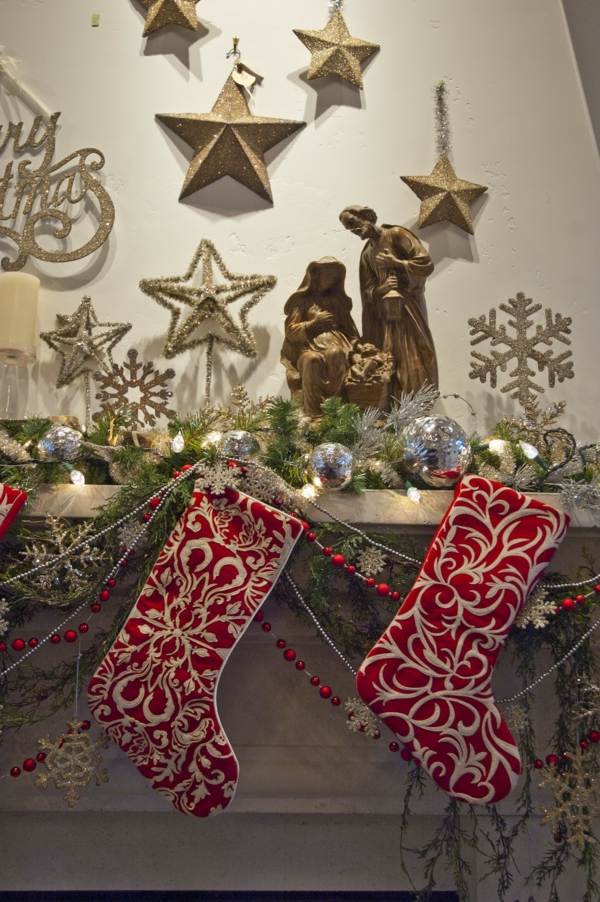 Idéias-de-decoração-de-Natal para lareira