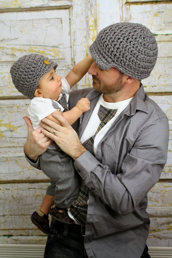 pai-filho-como-um-ovo-o-outro-cinza-ternos-chapéus de malha