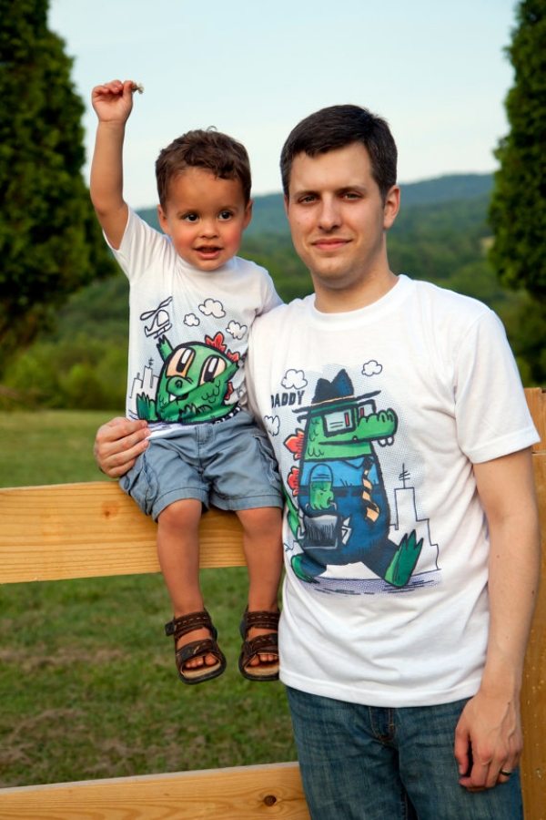camisetas engraçadas com estampas para pai e filho