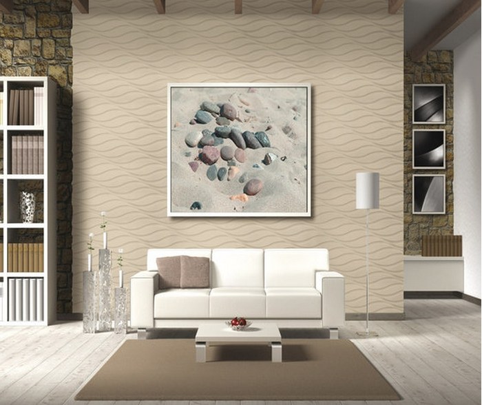 Painéis de parede 3D-3D-relevo-complexo-onda-motivo-moderno-revestimento de parede