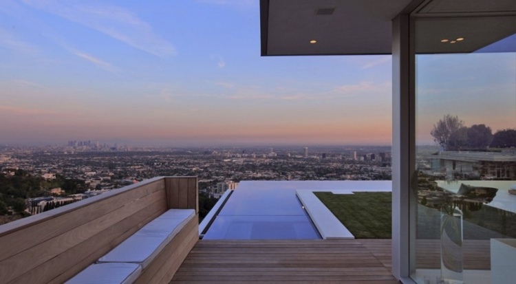 luxo-casa-hollywood-colinas-casa-vista-cidade-piscina infinita terraço