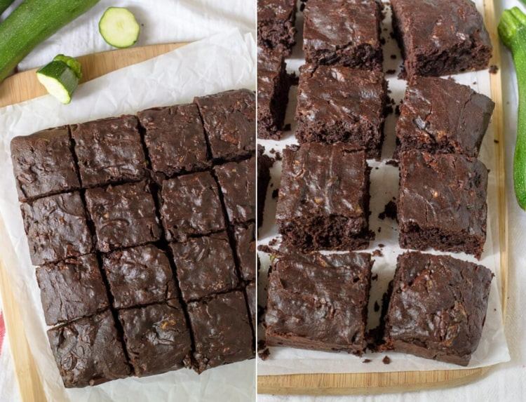 Receita de brownies de abobrinha com farinha de trigo integral e óleo de coco