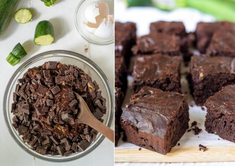 Brownies de chocolate saudáveis ​​com farinha integral como uma alternativa saudável à farinha de trigo