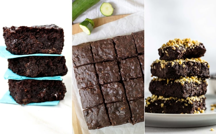 Receitas de Brownies de Abobrinha - Vegan, sem açúcar ou com farinha de trigo integral