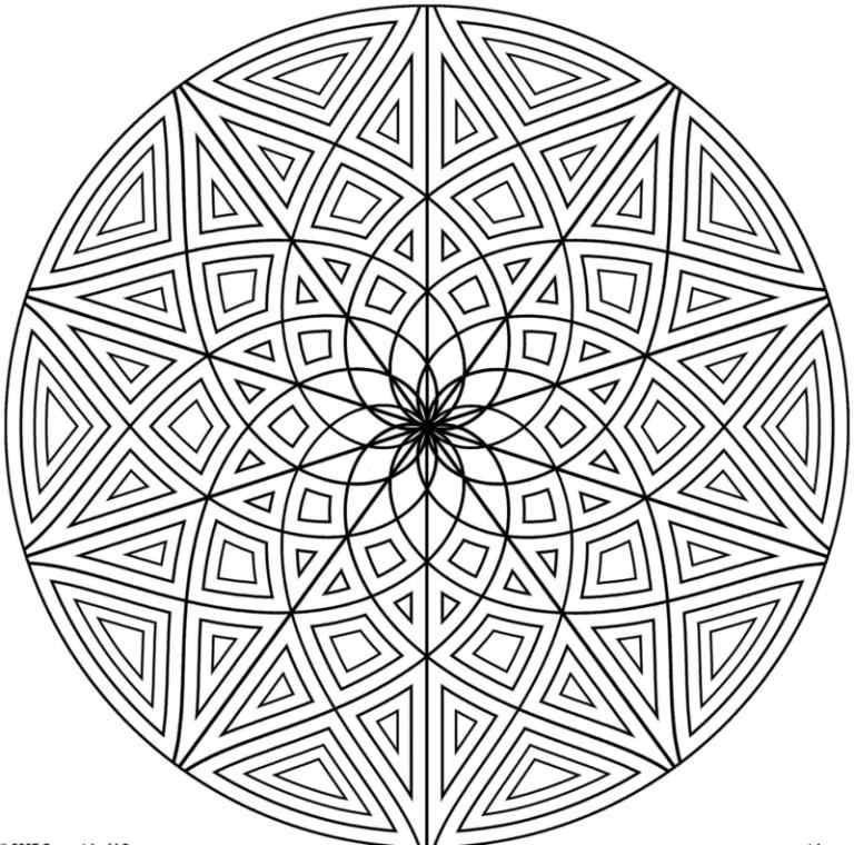 Modelos de mandala, triângulos estrela, círculo central
