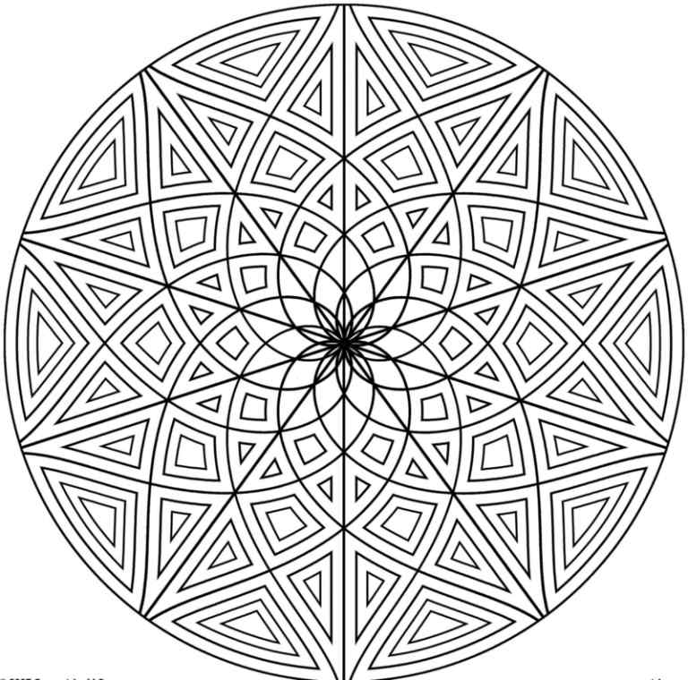 Modelos de mandala, triângulos estrela, círculo central