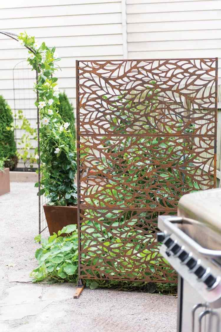 Use Corten Paravent para áreas de estar como uma decoração e tela de privacidade
