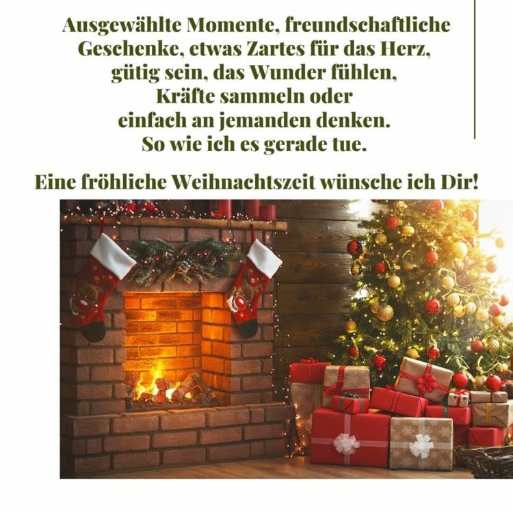 Envie rimas como uma saudação de Natal com uma lareira romântica como uma imagem