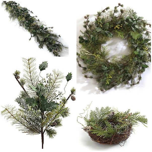Idéia de decoração de Natal-verde-Natal-guirlanda-pinhas