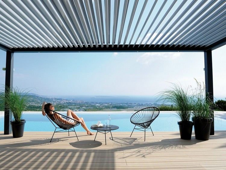 modern-pergola-free -anding-bioclimatic-ajustável-roof-blades-BIOSSUN-BIOSSUN