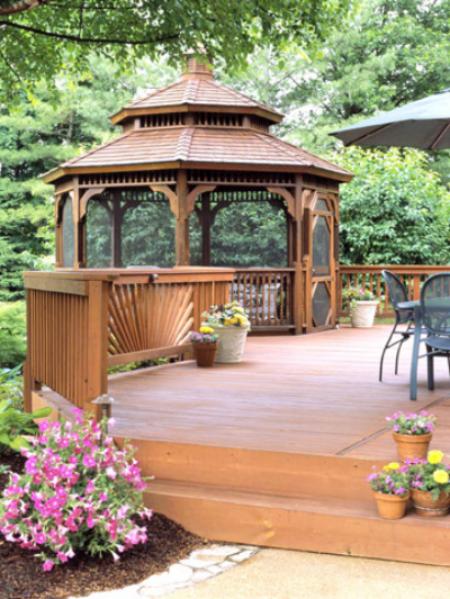idéias de design de terraço em seu pavilhão de jardim