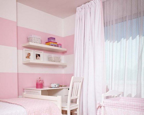 tiras rosa de parede de berçário