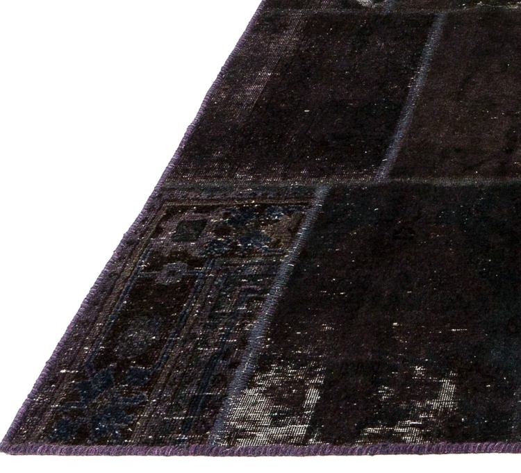 tapete patchwork preto ebru modelo elegante acessório sala de estar