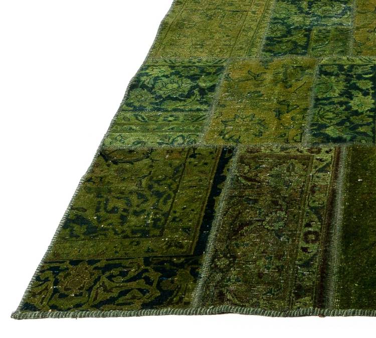 tapete patchwork verde elegante vintage ebru acessório doméstico