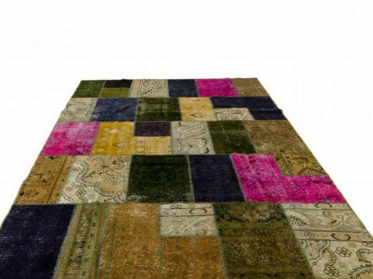 tapete patchwork oriental colorido cores rosa verde azul