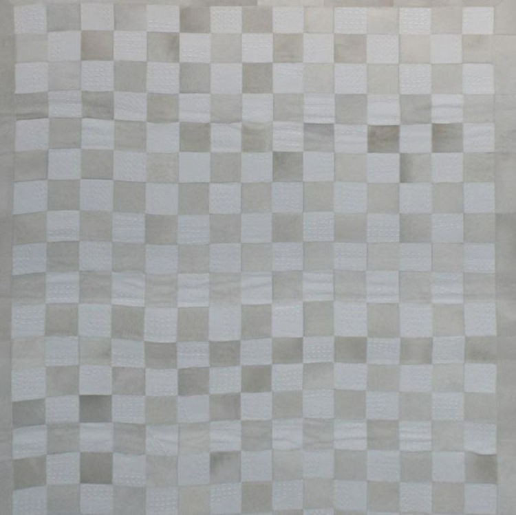 tapete patchwork xadrez padrão branco ebru cinza idéia