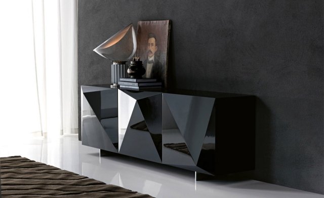 idéias de cômoda design frontal em preto de alto brilho KAYAK Andrea Lucatello cattelan-italia