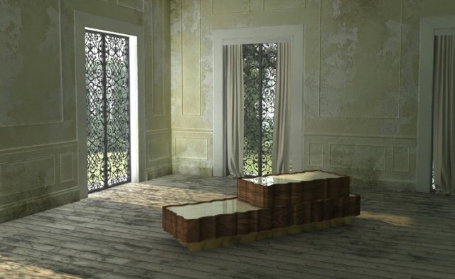 Idéias de cômoda design gavetas de base de cobre de madeira IL PEZZO 1 mancante