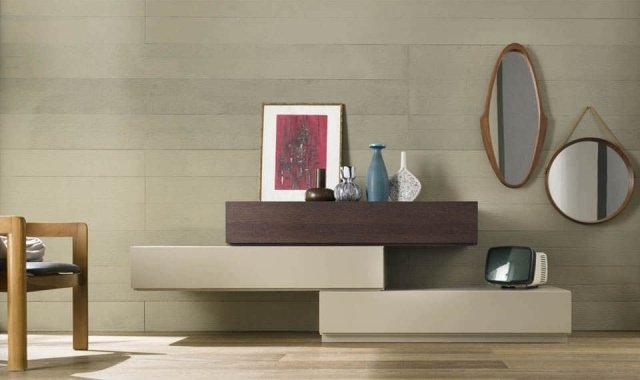 dresser ideas design listras de madeira assimétricas LINEA alf uno
