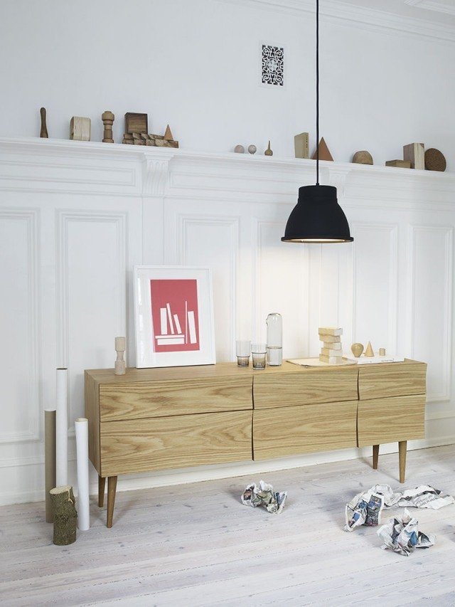 cômoda gavetas de madeira design escandinavo REFLECT Soren Rose muuto