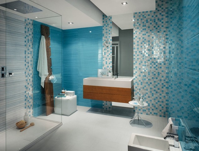 banheiro ideias-cerâmica-azulejos-sola-azul-branco-mosaico-parede