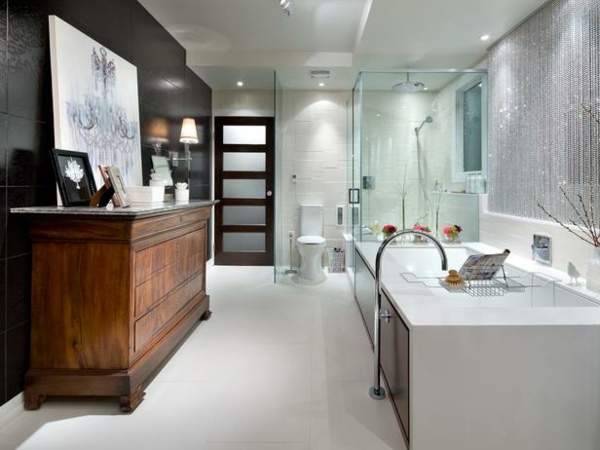 Cômoda de banheira com gavetas de madeira ideias de decoração mosaicos