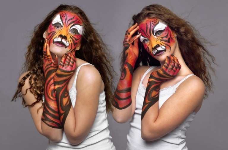Halloween-maquiagem-tigre-pintura-gato