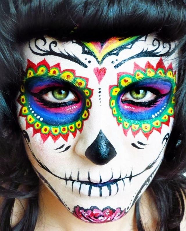 Idéias para pintar rostos coloridos e originais de Halloween