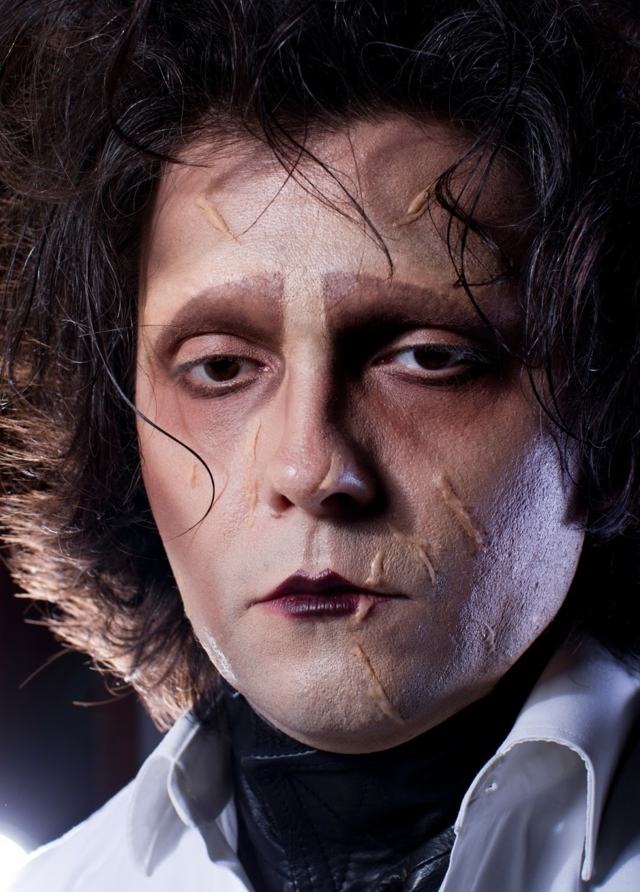 Edward Scissorhands Men Maquiagem Peruca