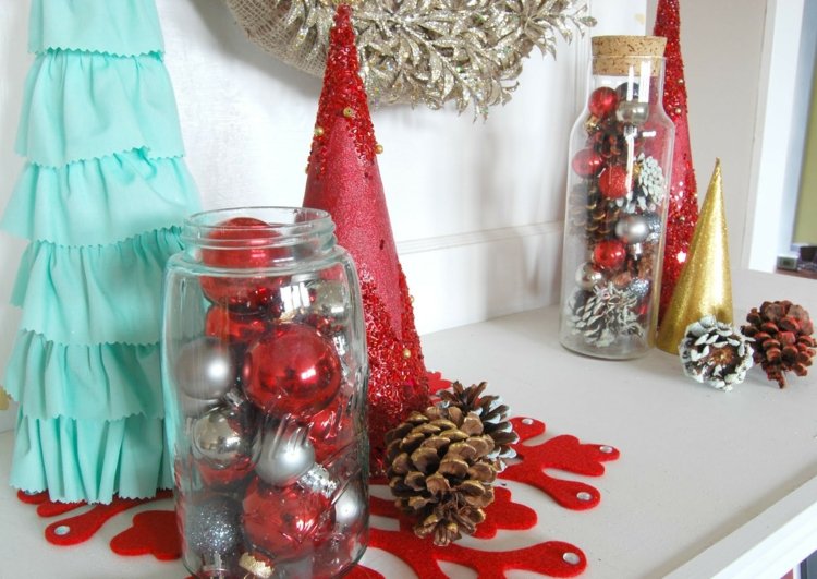 idéias de decoração de natal diy pinheiros manto de tecido