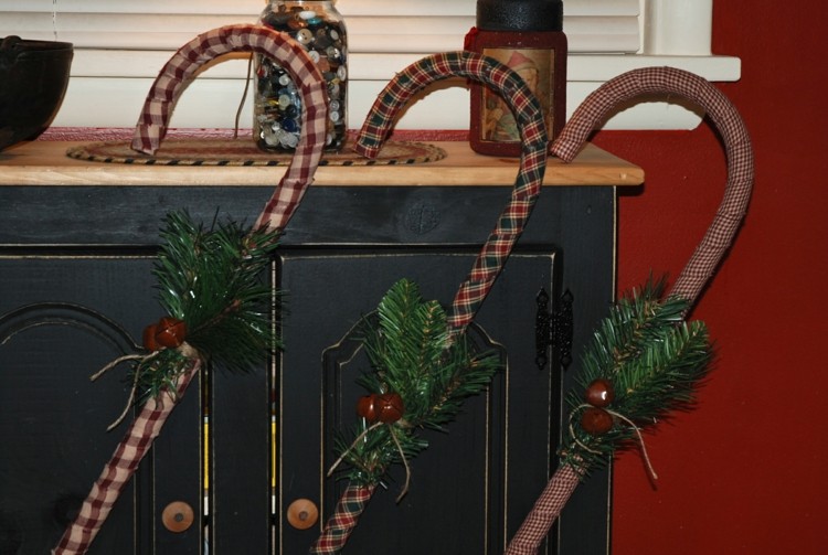 ideias decoração de natal diy candy bengalas xadrez xadrez lareira