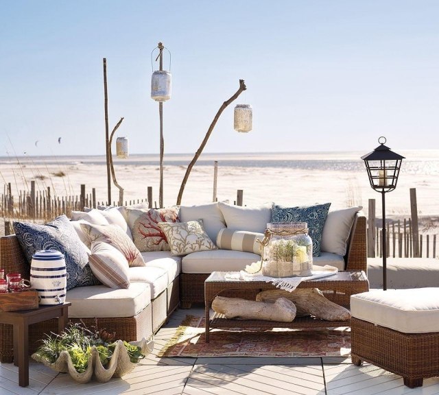 Móveis de terraço Conjuntos de móveis para exteriores com um toque de verão de estilo praia