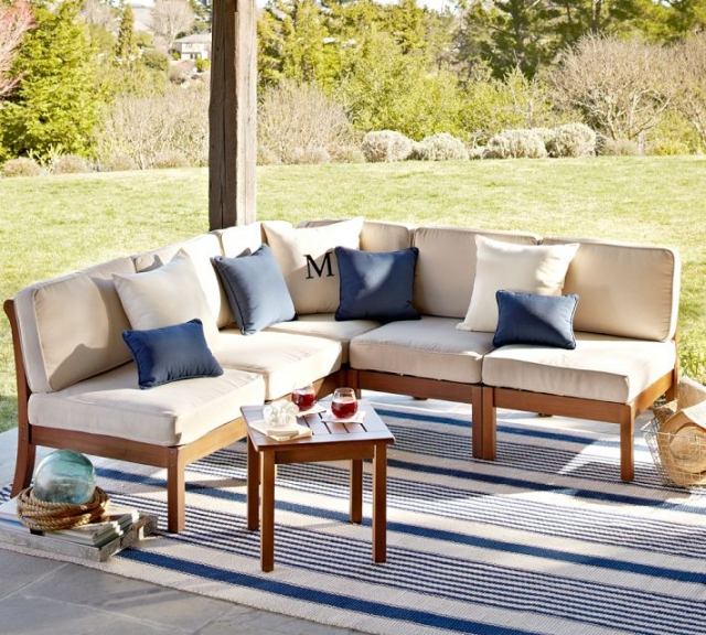 tema de mobiliário deco marítimo coberto terraço sofá conjunto-azul-branco