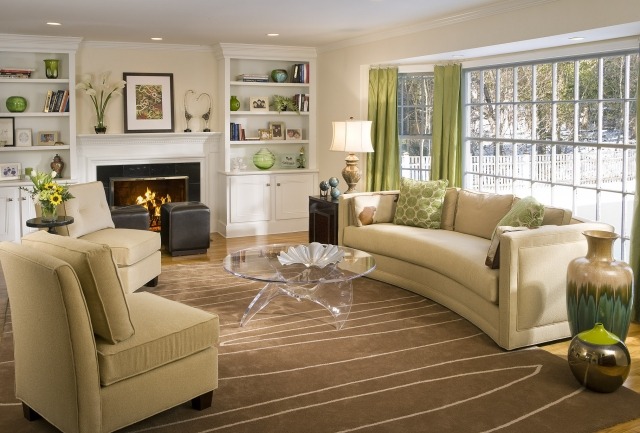 boas dicas de decoração carpete móveis para sala de estar bege verde primeiro