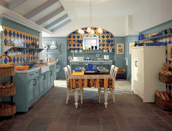 luxuoso-madeira maciça-cozinha-azul-amarelo-azulejos-MINACCIOLO
