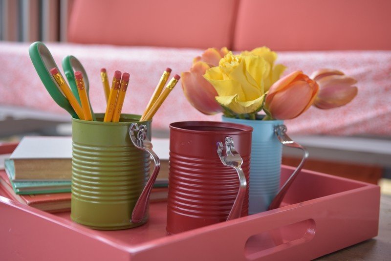 Ideias criativas da Tinker - latas - vasos de garfo