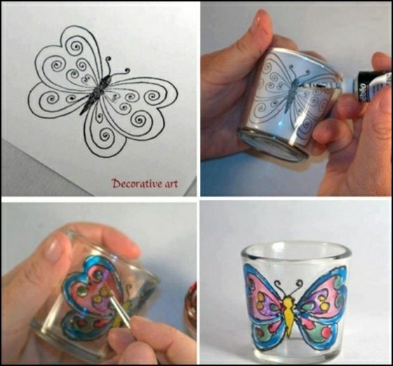 Borboleta pintada com cores